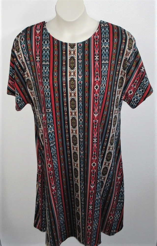 TealRust Aztec Brushed Poly Knit Post Surgery Gown - Orgetta