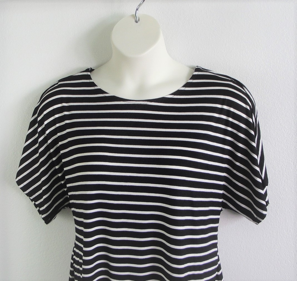 Black Stripe Rayon Post Surgery Shirt - Tracie