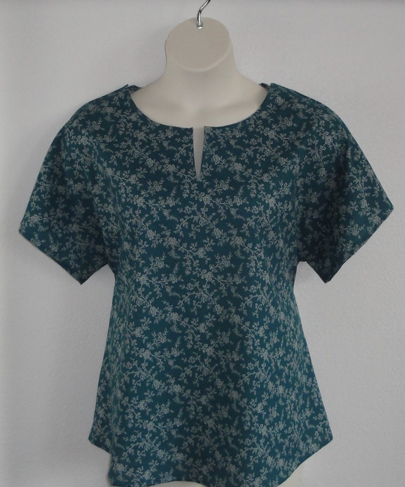 Gracie Shirt - Teal Vine Floral | Woven Fabrics