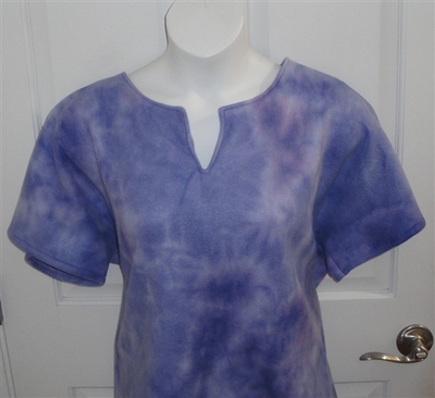Lilac Tie Dye Fleece Post Surgery Shirt - Cathy