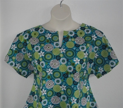 Turquoise/Lime Medallion Floral Adaptive Shirt