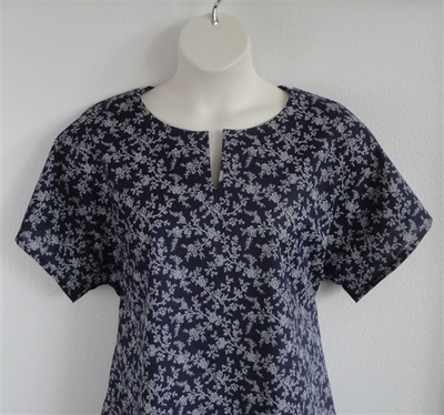 Gracie Shirt - Navy Floral Vine | Woven Fabrics