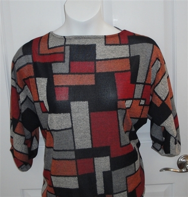 Red/Black Geometric Post Surgery Sweater - Jan