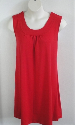 Red Cotton Knit Adaptive Nightgown - Heidi