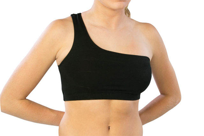 CLEARANCE - Pizzazz One Strap Reversible Sports Bra - White Only (SIZE S  ONLY)