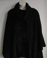Image Riley Cape/Poncho - Black - Chenille Fleece Sweater