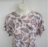 Image Tracie Shirt - Rust/Teal Paisley Rayon Knit