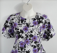Image Gracie Shirt - Purple/Black Floral Polyester (M, L & XL)