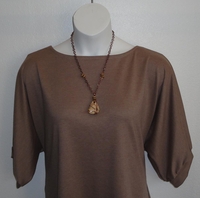 Image CLEARANCE - Libby Shirt - Tan Ponte (XSMALL ONLY)