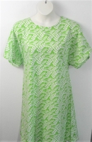 Image SECOND - Orgetta FLANNEL Nightgown - Lime Green Leaves  (Size XL Only)