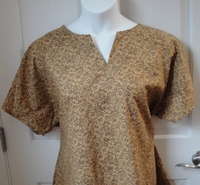 Image CLEARANCE --Gracie Shirt -Brown/Gold Floral Cotton Woven (3X ONLY)