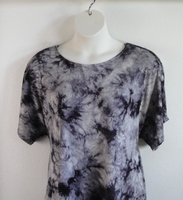 Image Tracie Shirt - Black/Gray Tie Dye Rayon Knit