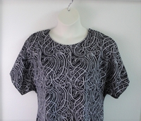 Image Tracie Shirt - Black/Gray Squiggles Poly Knit (XS, M & 2X only)